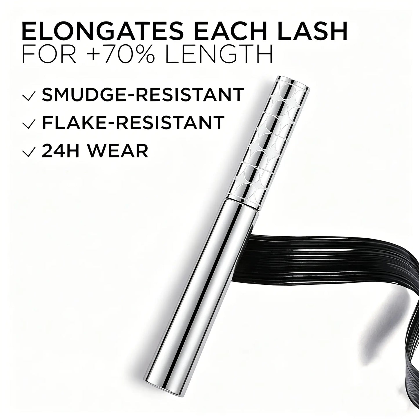 GECOMO Metal Wand Tubing Mascara Long-Wearing Tubing Formula for Stunning Length & with Built-In Brush, Curled & Natural-Looking Lashes Ideal for Polished, Longlasting Special Occasion Makeup,Drugstore,Perfect Gift for Mom,Pumping Mascara
