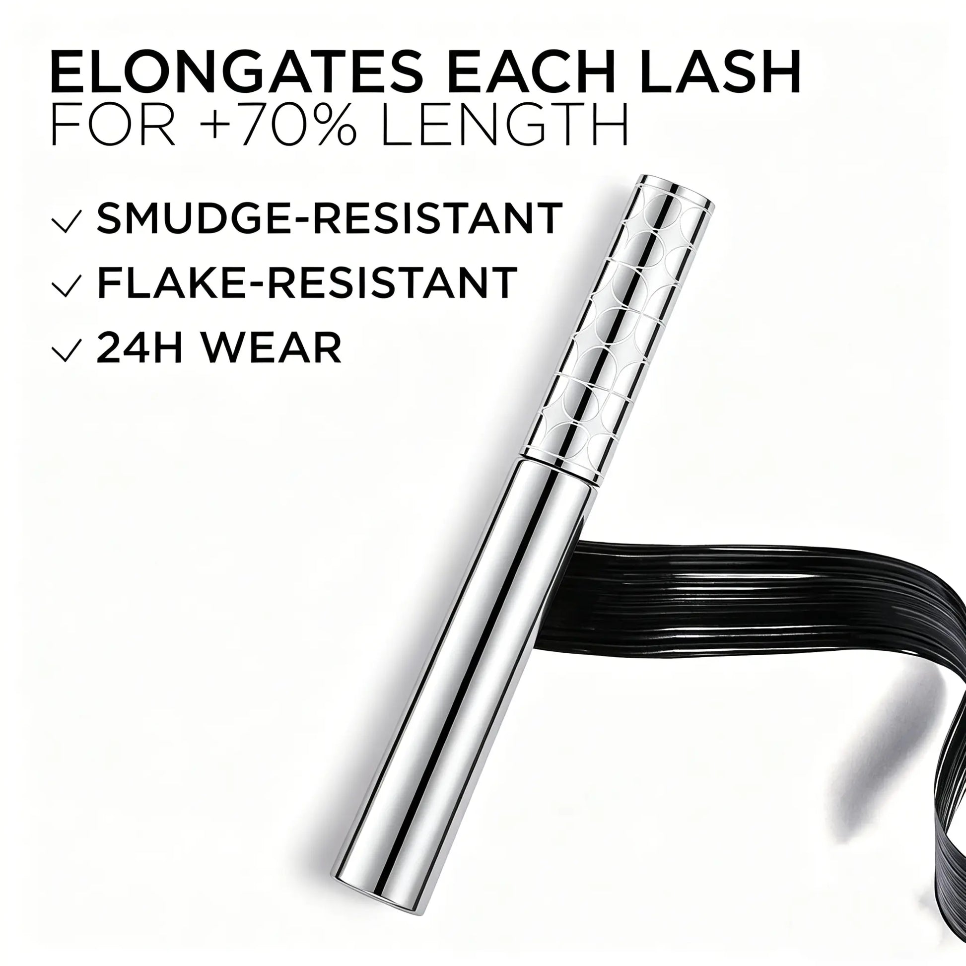 GECOMO Metal Wand Tubing Mascara Long-Wearing Tubing Formula for Stunning Length & with Built-In Brush, Curled & Natural-Looking Lashes Ideal for Polished, Longlasting Special Occasion Makeup,Drugstore,Perfect Gift for Mom,Pumping Mascara