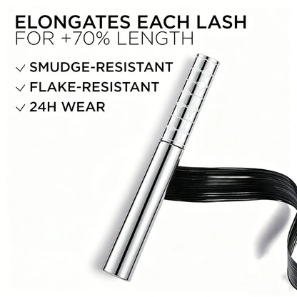 GECOMO Metal Wand Tubing Mascara Long-Wearing Tubing Formula for Stunning Length & with Built-In Brush, Curled & Natural-Looking Lashes Ideal for Polished, Longlasting Special Occasion Makeup,Drugstore,Perfect Gift for Mom,Pumping Mascara