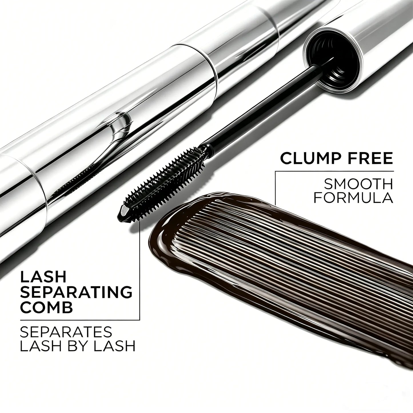 GECOMO Metal Wand Tubing Mascara Long-Wearing Tubing Formula for Stunning Length & with Built-In Brush, Curled & Natural-Looking Lashes Ideal for Polished, Longlasting Special Occasion Makeup,Drugstore,Perfect Gift for Mom,Pumping Mascara