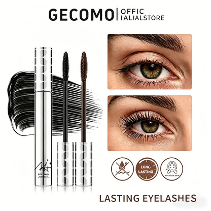 GECOMO Metal Wand Tubing Mascara Long-Wearing Tubing Formula for Stunning Length & with Built-In Brush, Curled & Natural-Looking Lashes Ideal for Polished, Longlasting Special Occasion Makeup,Drugstore,Perfect Gift for Mom,Pumping Mascara