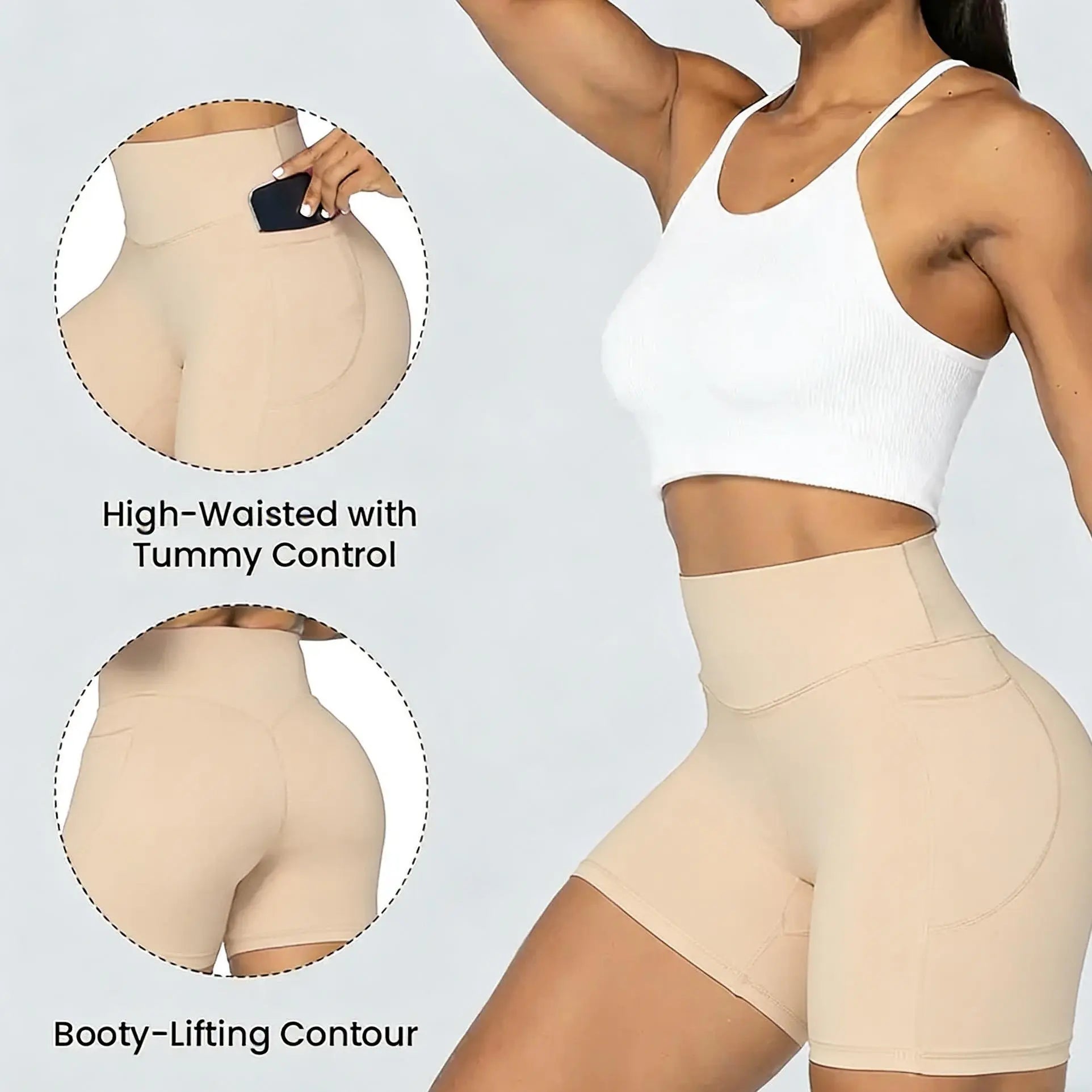 Summervibes[Limited Stock] Sunzel Women’S High-Waisted No-Front-Seam Biker Shorts — Squat-Proof Yoga/Workout/Gym/Bike Shorts